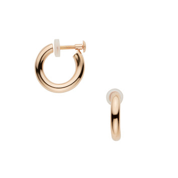 ピンクゴールド フープイヤリング