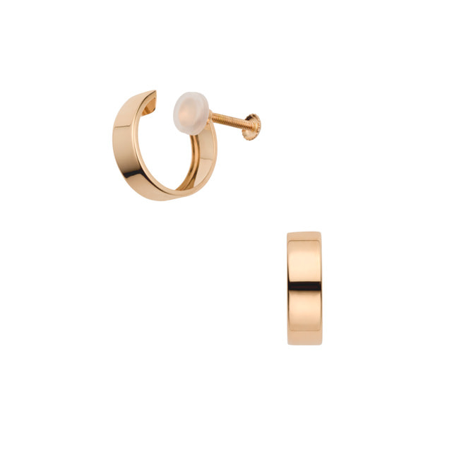 ピンクゴールド フープ イヤリング