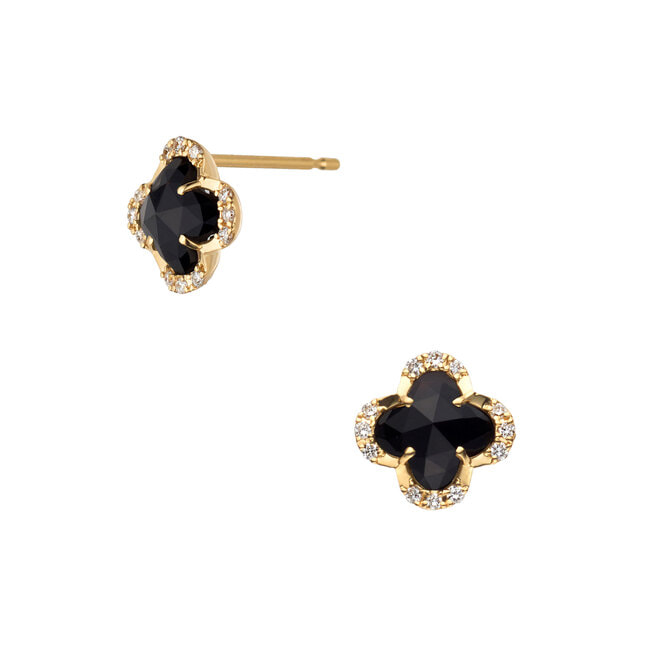 ブラックカルセドニー ピアス