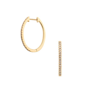 ダイヤモンド フープピアス