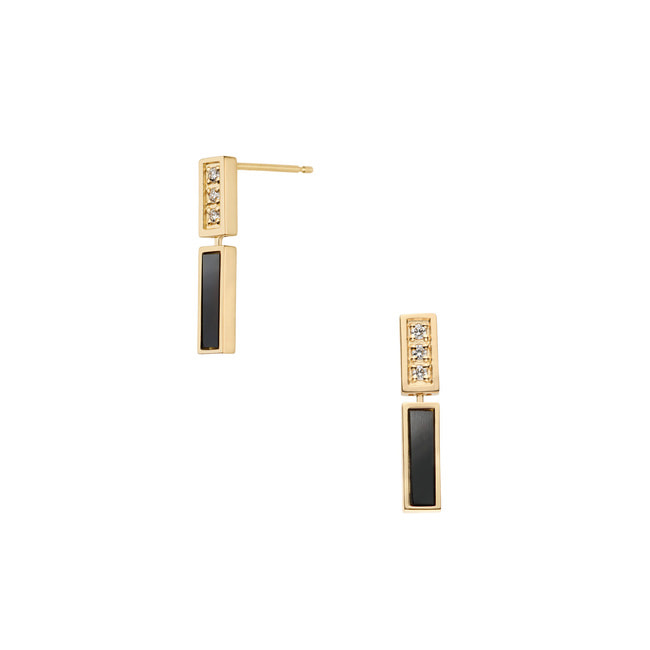 結婚祝い ブラックカルセドニー ピアス（AGVA1579__OC）｜ピアス｜ヴァン アクセサリー