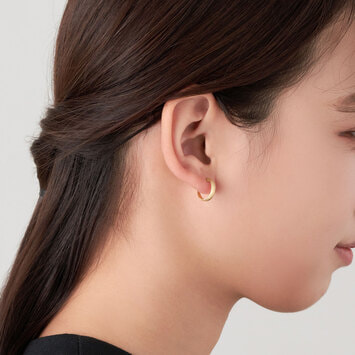 イエローゴールド フープ ピアス（AGVA1593__YG）｜ピアス