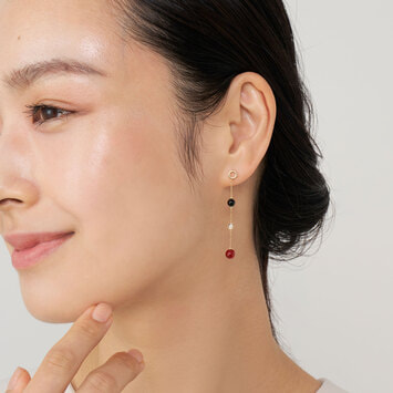 カラーストーン パール ピアス