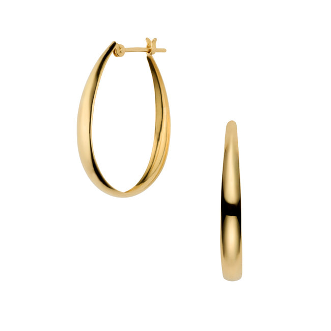 イエローゴールド フープ ピアス