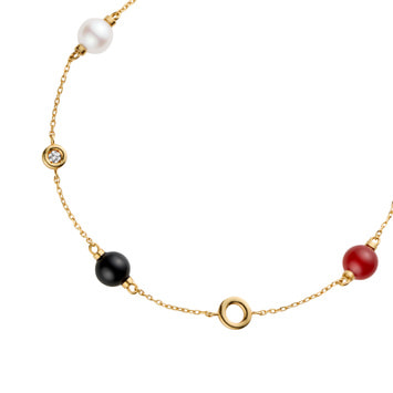 カラーストーン パール ブレスレット