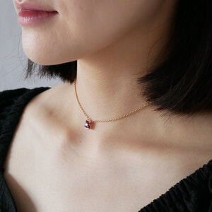 L00464 ● FANCIME ネックレス レディース ガーネット付き L&Co.(エルアンドコー)】ネックレス｜K18 ガーネット ネックレス