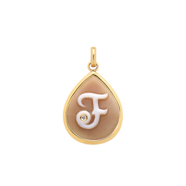 【オーダー品】イニシャル カメオ チャーム F