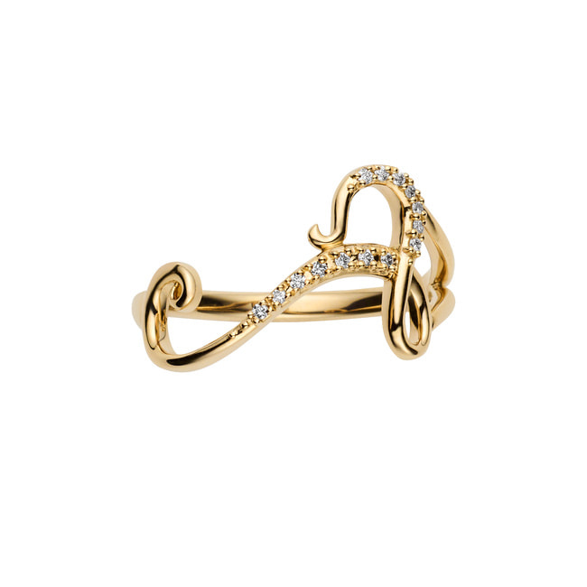 【オーダー品】ストリングス イニシャルリング T