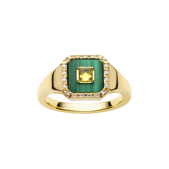 The Elevate マラカイト ペリドット リング