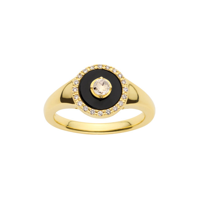 The Elevate ブラックカルセドニー リング