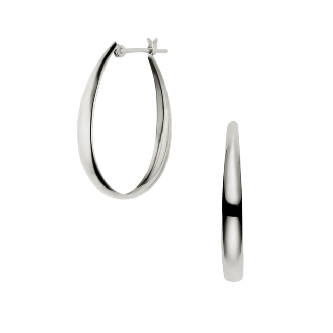 プラチナ フープ ピアス