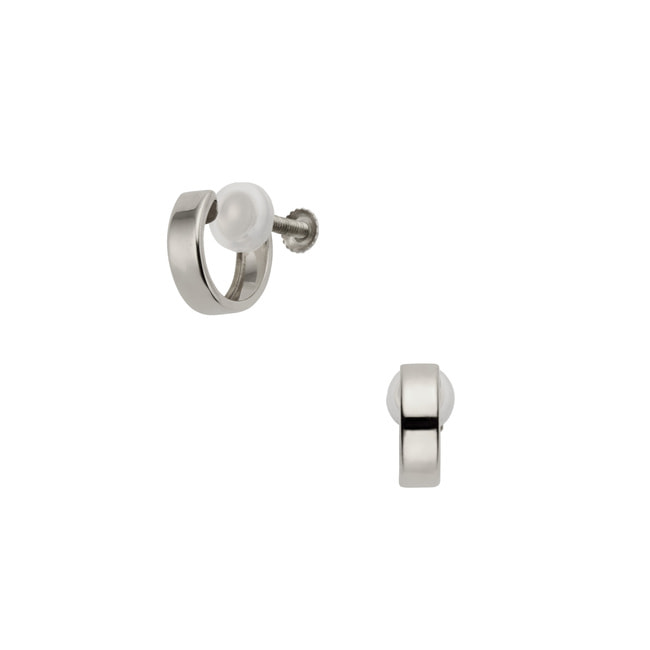 プラチナ フープ イヤリング