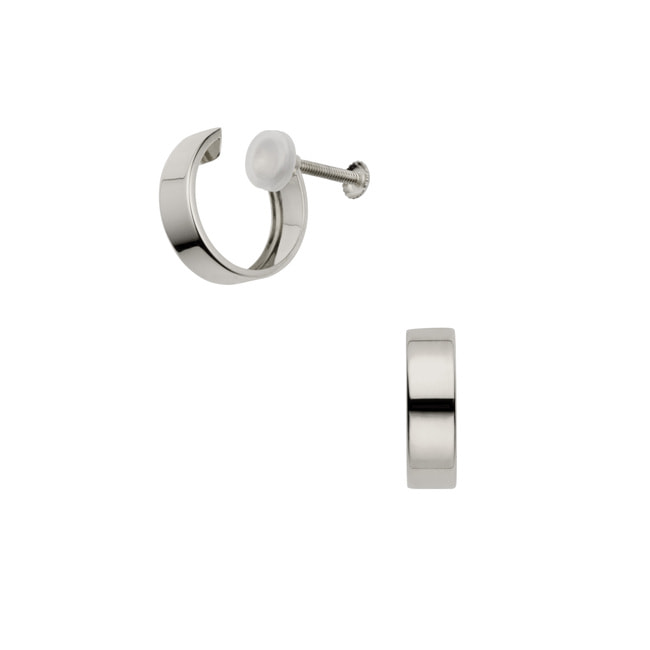 プラチナ フープ イヤリング