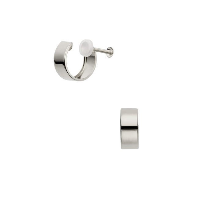 プラチナ フープ イヤリング