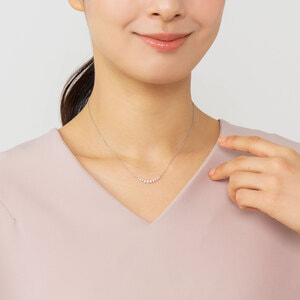 プラチナ製 ダイヤ 0,30ct リュールネックレス AGVN647645DI ダイヤモンド リュール ネックレス 0.60ct