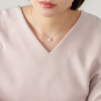 k18 ネックレスヴァンドーム青山　プリンセスカット　0.21 ダイヤモンド プリンセス ネックレス 0.38ct（APVN194245DI