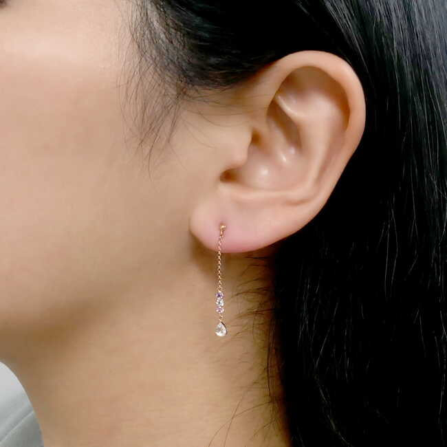 ローズクォーツ ピアス