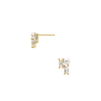 淡水パール キュービックジルコニア ピアス