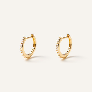 ダイヤモンド フープピアス