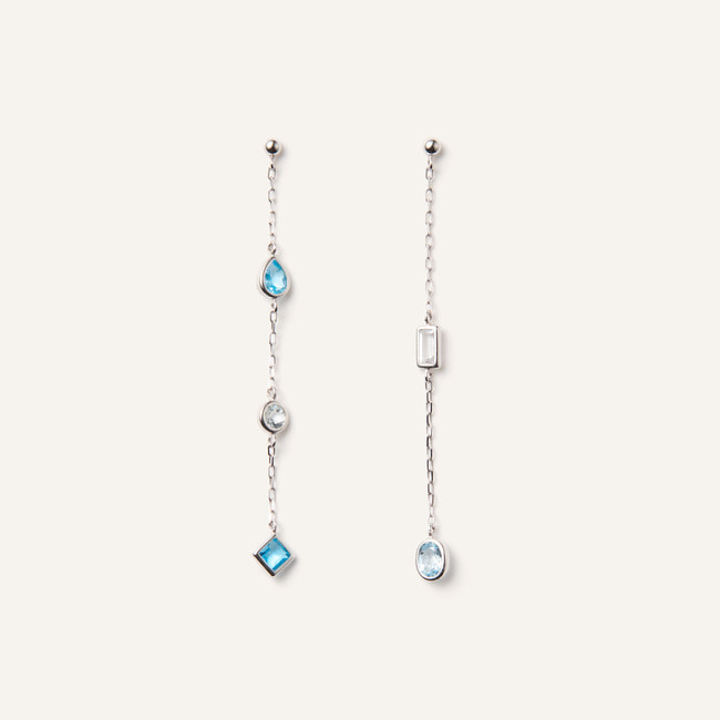 ジュエルモザイク ブルーカラー ピアス