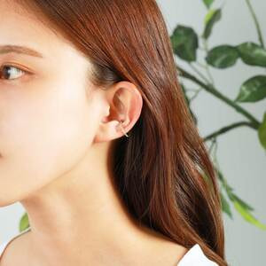 いちご　美品♡k14 ホワイトゴールド ダイヤモンド イヤーカフ 片側 ホワイトゴールド イヤーカフ（GJBE0194H_WG）｜イヤーカフ
