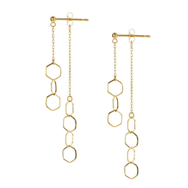 イエローゴールド ロングピアス