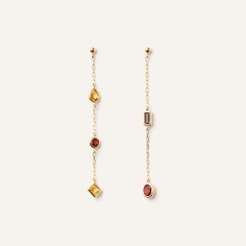 ジュエルモザイク コニャックカラー ピアス