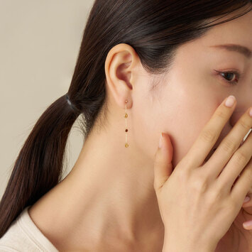 ジュエルモザイク コニャックカラー ピアス