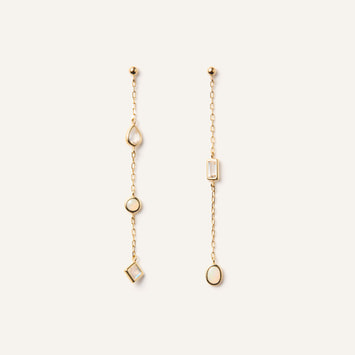 ジュエルモザイク ホワイトカラー ピアス