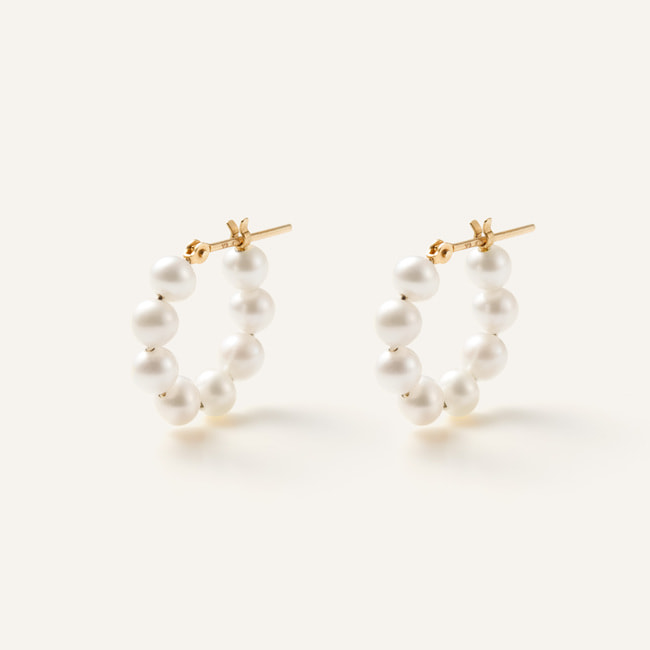 淡水パール フープピアス