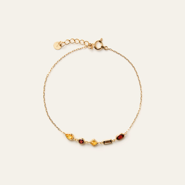 ジュエルモザイク コニャックカラー ブレスレット