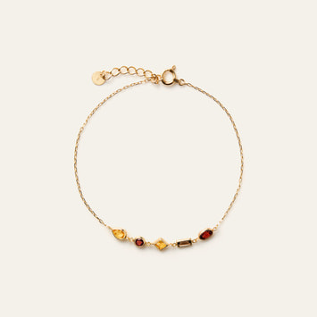 ジュエルモザイク コニャックカラー ブレスレット