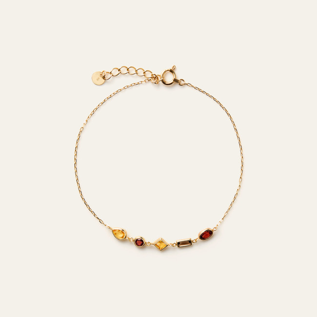 ジュエルモザイク コニャックカラー ブレスレット