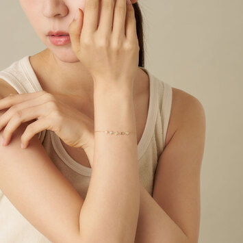 ジュエルモザイク ホワイトカラー ブレスレット