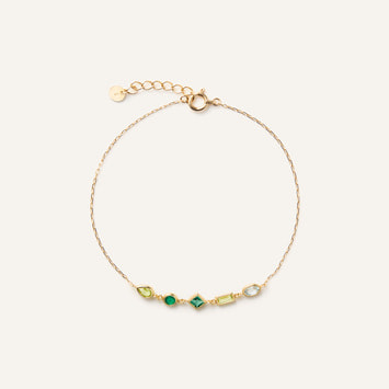 ジュエルモザイク グリーンカラー ブレスレット