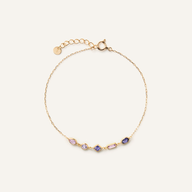 ジュエルモザイク パープルカラー ブレスレット