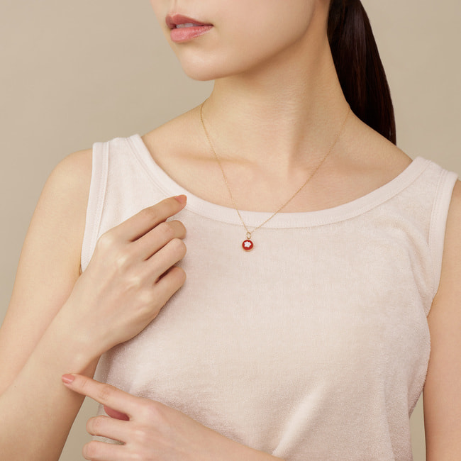 ねこ オレンジアゲート チャーム