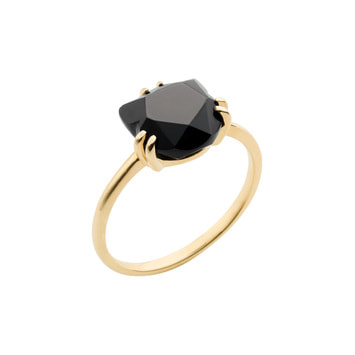 ねこ ブラックカルセドニー リング