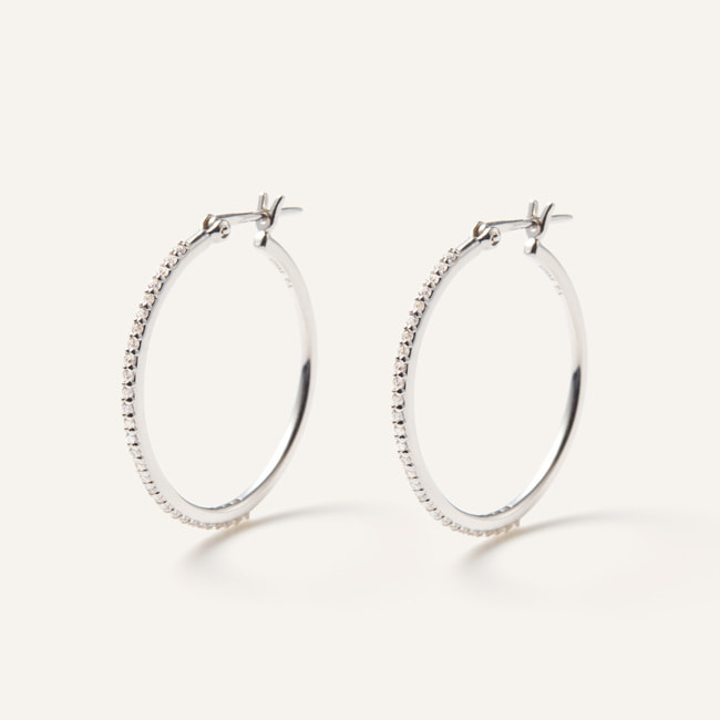 L.Ａ.H ヴァンドーム青山　フープピアス　シルバー k18 VENDOME AOYAMA ピアス K18 フープピアス(大） レディース