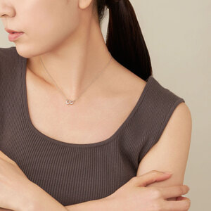GS6N028740CZ キュービックジルコニア ペアネックレス(Women's