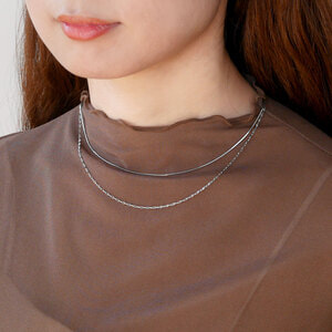 シルバー 2WAY チェーンネックレス（GS6N029980SI）｜ネックレス