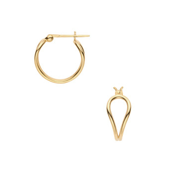 ゴールドカラー フープピアス