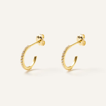 キュービックジルコニア フープピアス