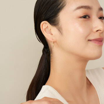 キュービックジルコニア フープピアス