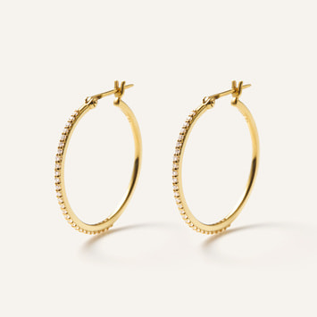 キュービックジルコニア フープピアス