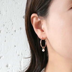 【美品】K18 PG フープピアス　華奢ピアス K18YG フープ ピアス（097057） ｜ women（ウィメンズ