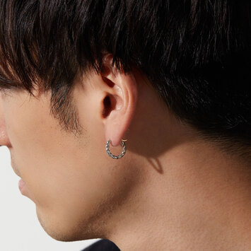 HSSA0085__SI フープピアス K18ポスト｜ピアス｜エルエーエイチ