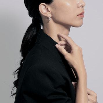 HSSA0125__SI アンカー・フープピアス K18ポスト｜ピアス