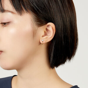 ビオラピアス❁¨̮ ビズー公式】ファイアーオパール K18/PTピアス(片耳)・セルマン