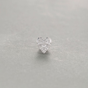 MICROTATTOO_K10 ブラウンダイヤモンド シングルピアス BIG LOVE white